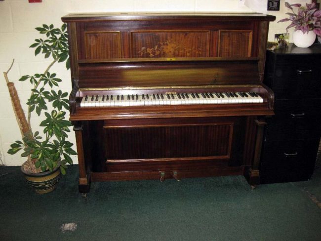 coronet with inlaid floral marquetry piano 1