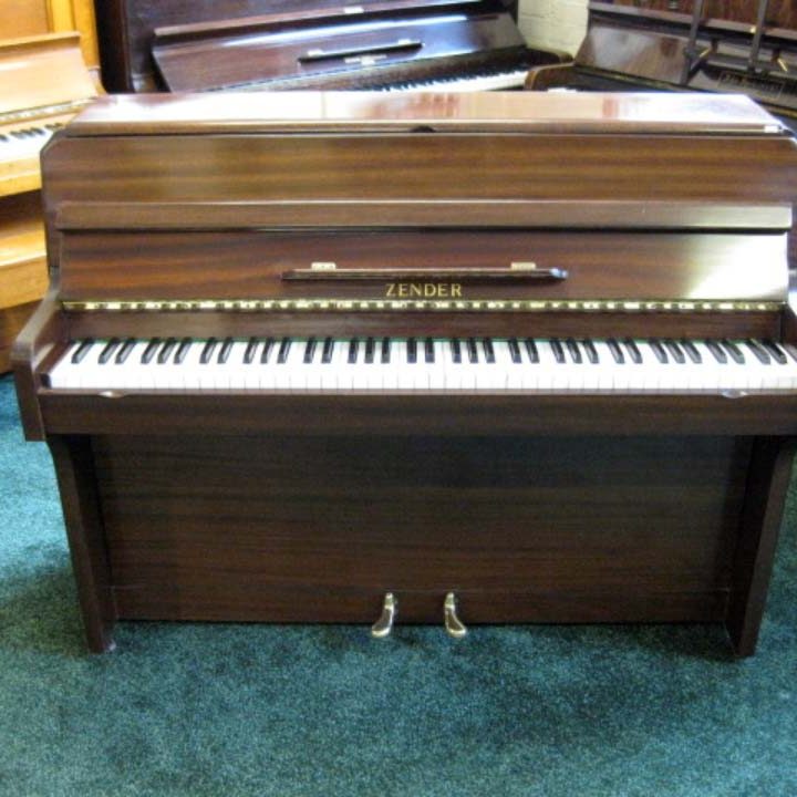 zender compact full size piano in medium mahogany piano 1