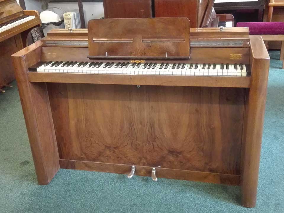 Eavestaff mini piano produced by The Brasted piano dealers in 1930s, this the pinnacle of the art deco piano era.